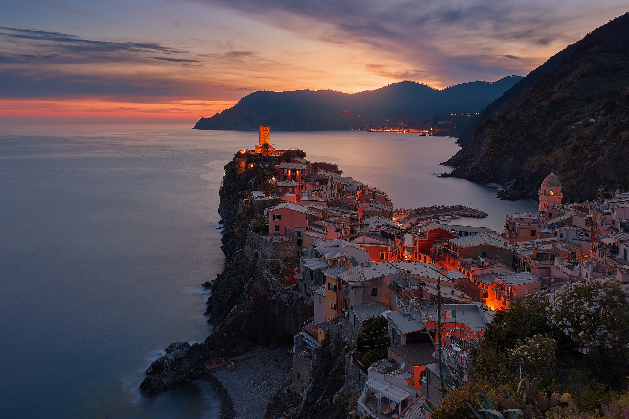 Overview of Italian sea side village